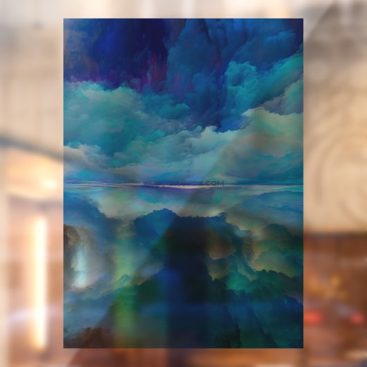 SlipperyJoeの抽象芸術クラウドアートワークのカラフル ウィンドウサイン (シート2)