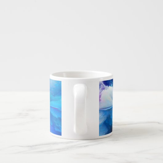 SlipperyJoeの抽象芸術クラウドアートワークのカラフル エスプレッソカップ (裏面)