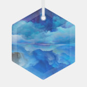 SlipperyJoeの抽象芸術クラウドアートワークのカラフル ガラスオーナメント (正面)