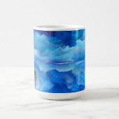 SlipperyJoeの抽象芸術クラウドアートワークのカラフル コーヒーマグカップ (中央)