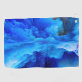 SlipperyJoeの抽象芸術クラウドアートワークのカラフル ゴルフタオル (横)