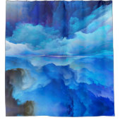 SlipperyJoeの抽象芸術クラウドアートワークのカラフル シャワーカーテン (正面)