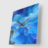 SlipperyJoeの抽象芸術クラウドアートワークのカラフル スクエア壁時計 (傾斜)