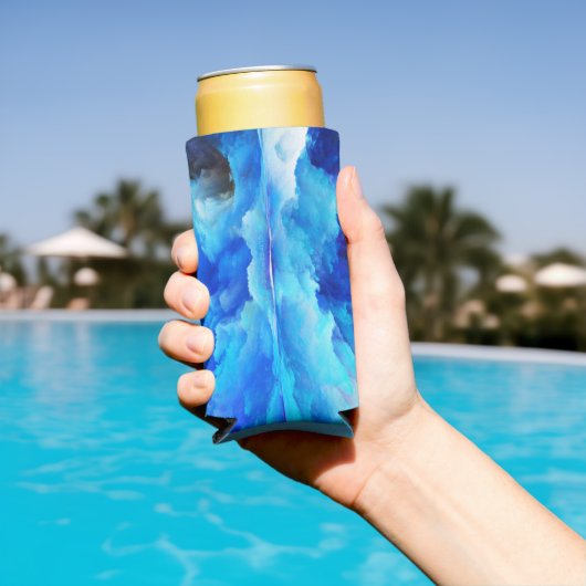 SlipperyJoeの抽象芸術クラウドアートワークのカラフル スリム缶クーラー (インサイチュ プール)