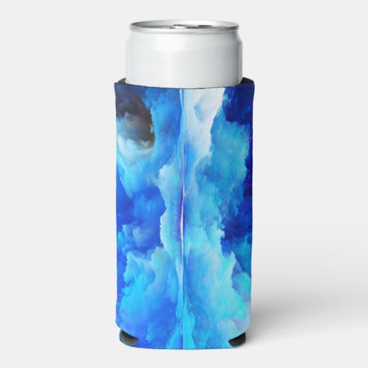 SlipperyJoeの抽象芸術クラウドアートワークのカラフル スリム缶クーラー (Seltzer正面)