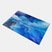 SlipperyJoeの抽象芸術クラウドアートワークのカラフル ドアマット (アングル)