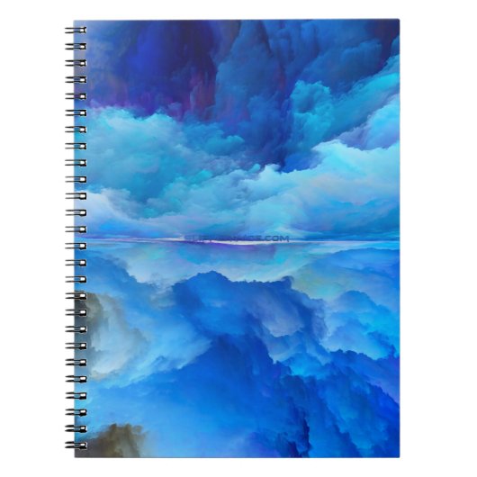 SlipperyJoeの抽象芸術クラウドアートワークのカラフル ノートブック (正面)