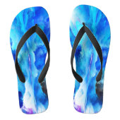 SlipperyJoeの抽象芸術クラウドアートワークのカラフル ビーチサンダル (フットベッド)