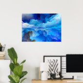 SlipperyJoeの抽象芸術クラウドアートワークのカラフル ポスター (ホームオフィス)