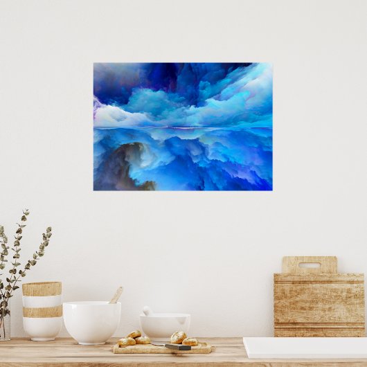 SlipperyJoeの抽象芸術クラウドアートワークのカラフル ポスター (キッチン)