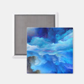 SlipperyJoeの抽象芸術クラウドアートワークのカラフル マグネット (正面/裏面)