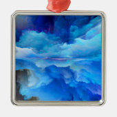 SlipperyJoeの抽象芸術クラウドアートワークのカラフル メタルオーナメント (正面)