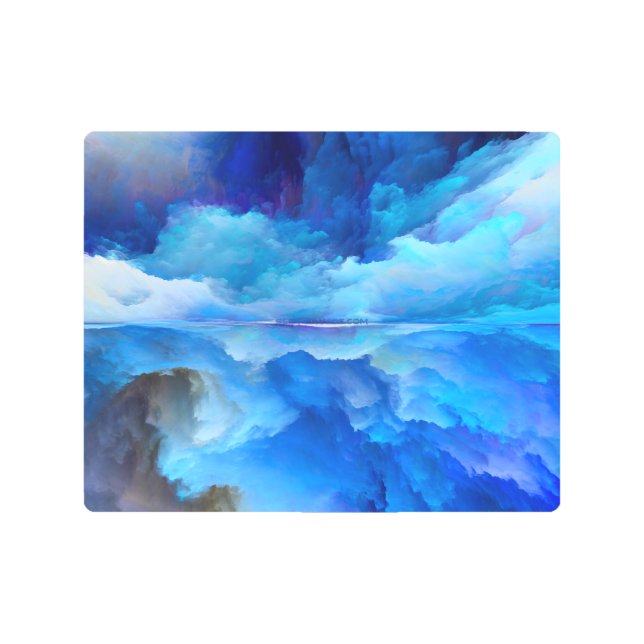 SlipperyJoeの抽象芸術クラウドアートワークのカラフル メタルプリント (正面)