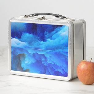 SlipperyJoeの抽象芸術クラウドアートワークのカラフル メタルランチボックス
