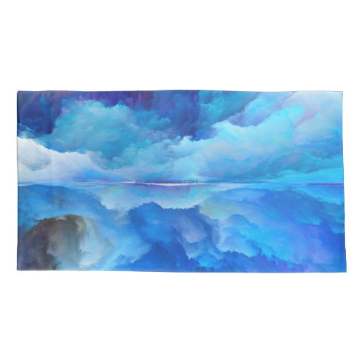 SlipperyJoeの抽象芸術クラウドアートワークのカラフル 枕カバー (裏面)