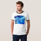 SlipperyJoeの抽象芸術クラウドアートワークのカラフル Tシャツ (正面フル)