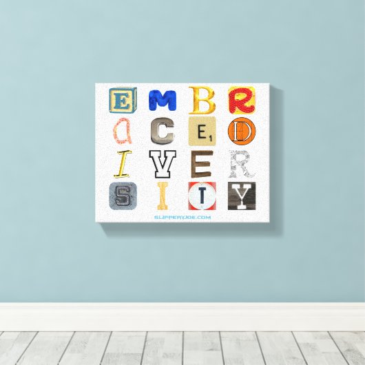 SlipperyJoeの採用する多様性のカットアウト文字c キャンバスプリント (インサイチュ (ウッドフロア))