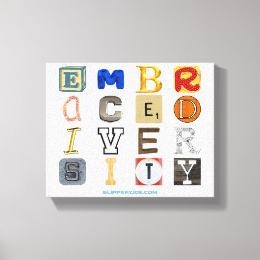 SlipperyJoeの採用する多様性のカットアウト文字c キャンバスプリント (正面)