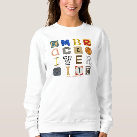 SlipperyJoeの採用する多様性のカットアウト文字c スウェットシャツ (正面)