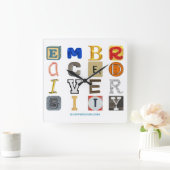 SlipperyJoeの採用する多様性のカットアウト文字c スクエア壁時計 (ホーム)