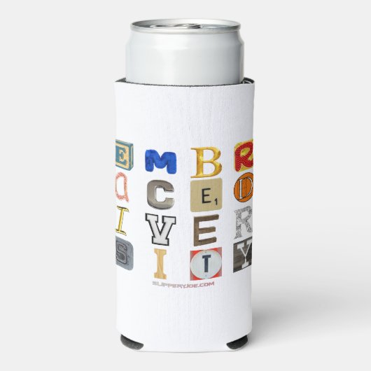 SlipperyJoeの採用する多様性のカットアウト文字c スリム缶クーラー (Seltzer裏面)