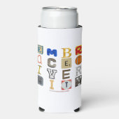 SlipperyJoeの採用する多様性のカットアウト文字c スリム缶クーラー (Seltzer正面)