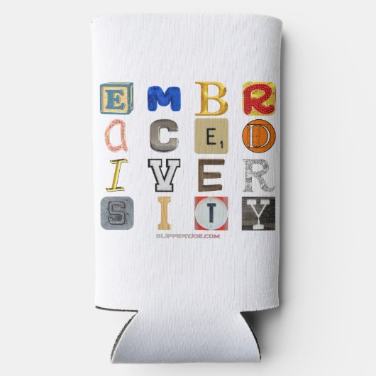 SlipperyJoeの採用する多様性のカットアウト文字c スリム缶クーラー (裏面)