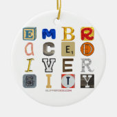 SlipperyJoeの採用する多様性のカットアウト文字c セラミックオーナメント (正面)