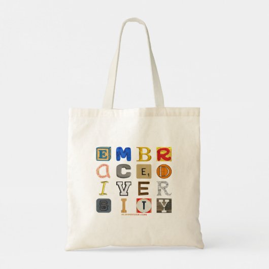 SlipperyJoeの採用する多様性のカットアウト文字c トートバッグ (裏面)