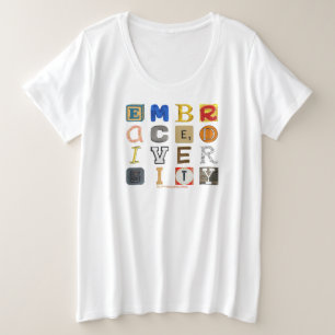 SlipperyJoeの採用する多様性のカットアウト文字c プラスサイズTシャツ