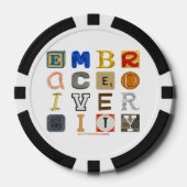 SlipperyJoeの採用する多様性のカットアウト文字c ポーカーチップ (正面)