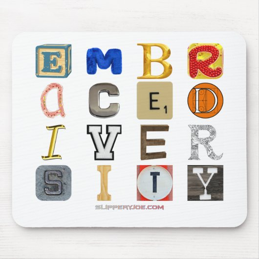 SlipperyJoeの採用する多様性のカットアウト文字c マウスパッド (正面)