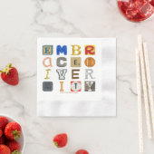 SlipperyJoeの採用する多様性のカットアウト文字c 縁ありカクテルナプキン (インサイチュ)