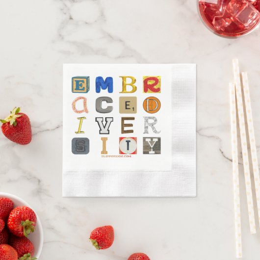 SlipperyJoeの採用する多様性のカットアウト文字c 縁ありカクテルナプキン (インサイチュ)