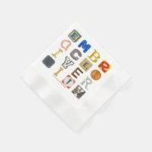 SlipperyJoeの採用する多様性のカットアウト文字c 縁ありカクテルナプキン (角)