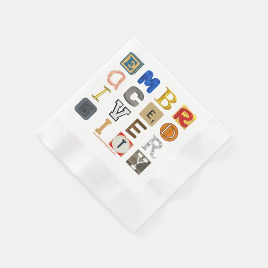 SlipperyJoeの採用する多様性のカットアウト文字c 縁ありカクテルナプキン (角)