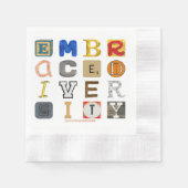 SlipperyJoeの採用する多様性のカットアウト文字c 縁ありカクテルナプキン (正面)