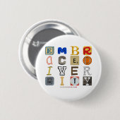 SlipperyJoeの採用する多様性のカットアウト文字c 缶バッジ (正面&裏面)