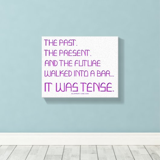 SlipperyJoeの時制の単語過去未来紫おもしろい キャンバスプリント (インサイチュ (ウッドフロア))