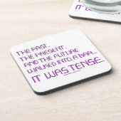 SlipperyJoeの時制の単語過去未来紫おもしろい コースター (左側)