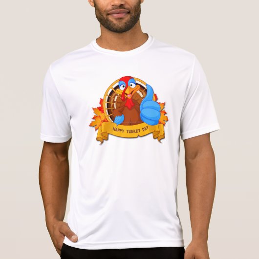 SlipperyJoeの楽しいカートゥーン風サンクスギビングデザイン Tシャツ (正面)