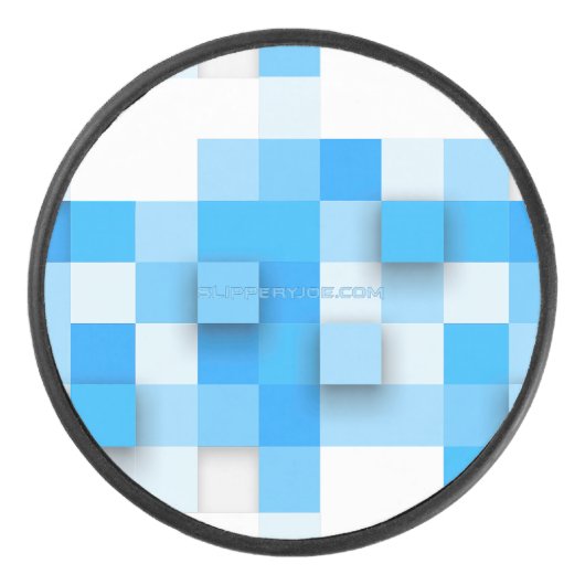 SlipperyJoeの正方形のアートワークモダンモザイク3- アイスホッケーパック (正面)