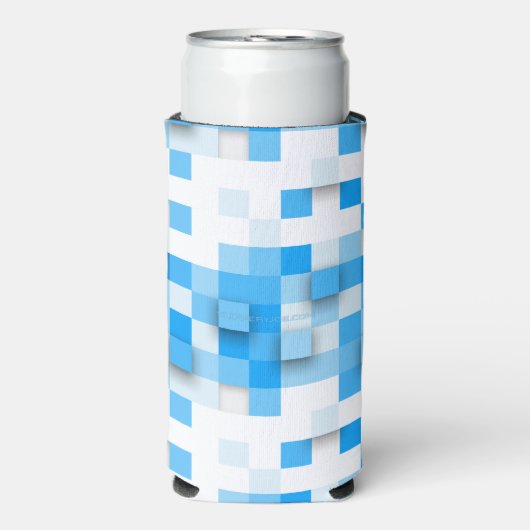 SlipperyJoeの正方形のアートワークモダンモザイク3- スリム缶クーラー (Seltzer正面)