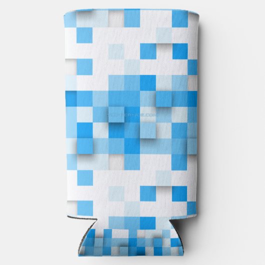 SlipperyJoeの正方形のアートワークモダンモザイク3- スリム缶クーラー (裏面)