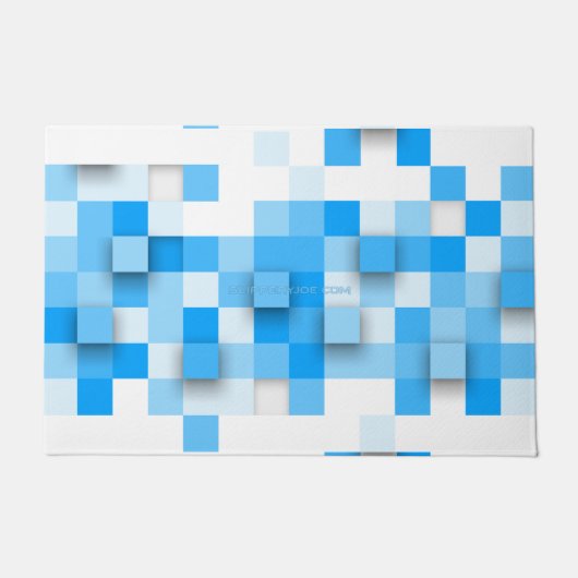 SlipperyJoeの正方形のアートワークモダンモザイク3- ドアマット (正面)