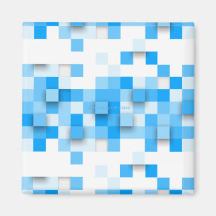 SlipperyJoeの正方形のアートワークモダンモザイク3- マグネット
