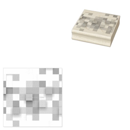 SlipperyJoeの正方形のアートワークモダンモザイク3- ラバースタンプ (押印)