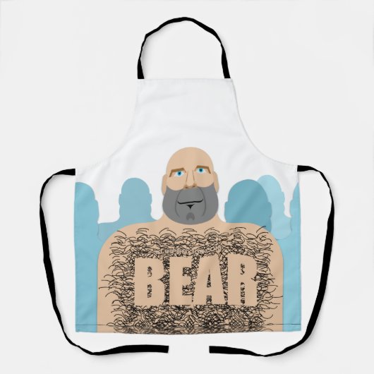SlipperyJoeの毛むくじゃらの体クマ体男unshaven ca エプロン (正面)