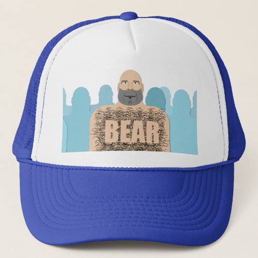 SlipperyJoeの毛むくじゃらの体クマ体男unshaven ca キャップ (正面)