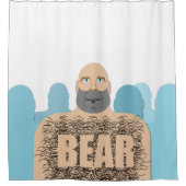 SlipperyJoeの毛むくじゃらの体クマ体男unshaven ca シャワーカーテン (正面)